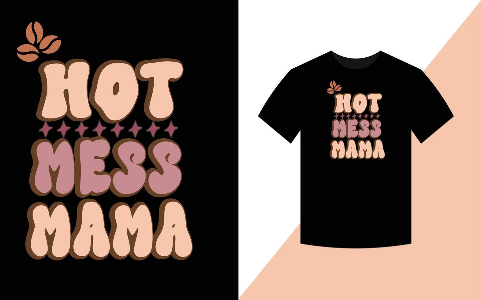 varm röra mamma, mors dag retro t-shirt design. vektor