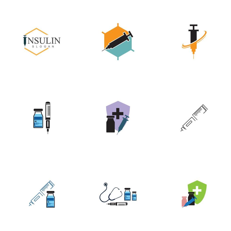 insulin injektion ikon illustration enkel design element vektor logotyp mall