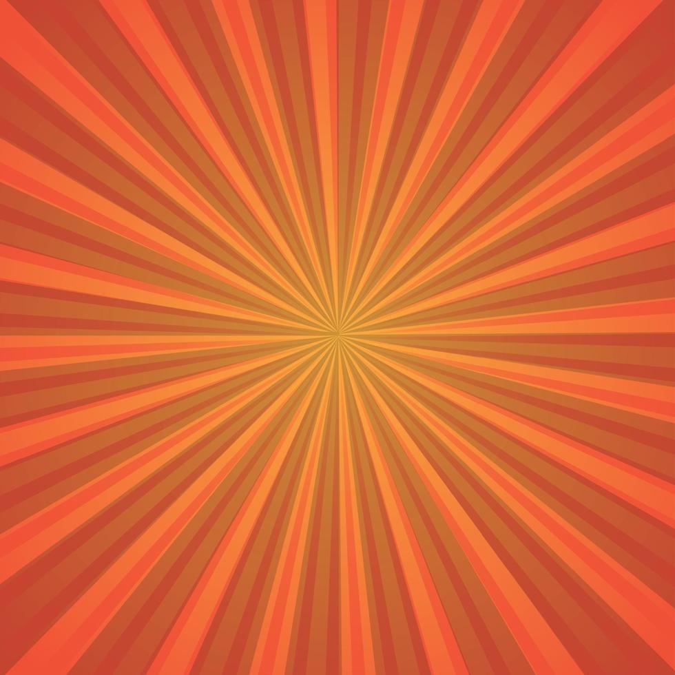 abstrakt bild, orange strålar från solen på en röd bakgrund vektor