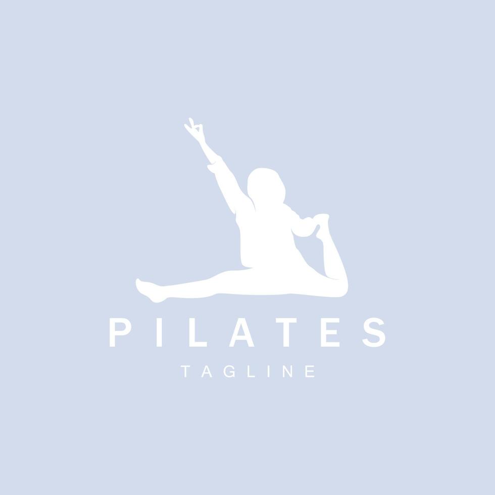 Pilates Sitzhaltung Logo Symbol Symbol eine beruhigende Yoga-Übung, die den ganzen Körper bewegt vektor