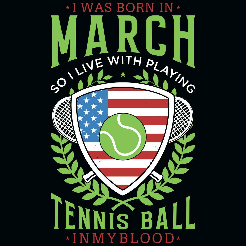 jag var född i Mars så jag leva med tennis boll tshirt design vektor