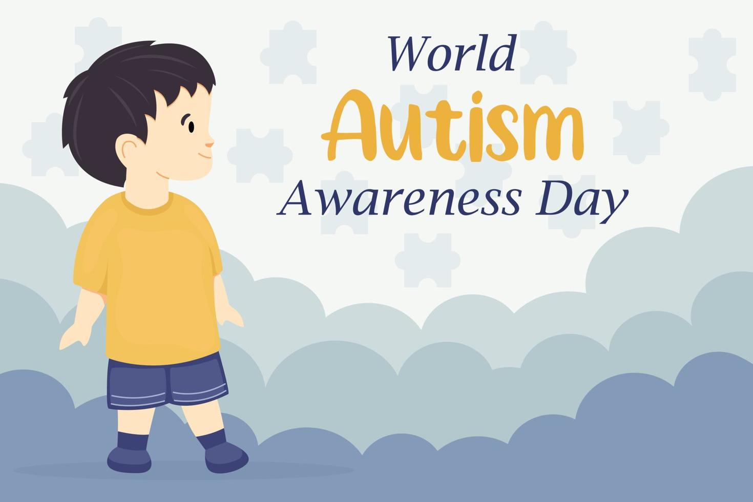 Illustration zum Welt Autismus Bewusstsein Tag. Herz mit ein Puzzle Banner. mental Spektrum Störungen, Gesundheit, Vektor