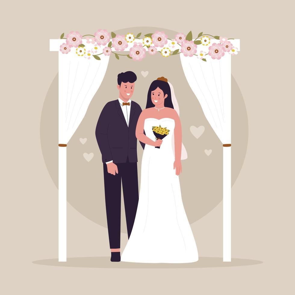 Ehe Hochzeit Paar Vektor Konzept
