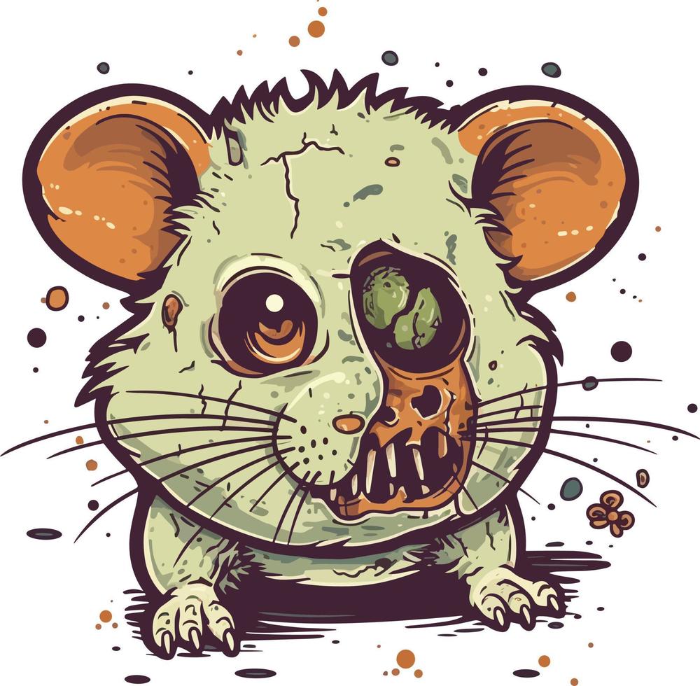 söt skrämmande zombie hamster maskot design vektor