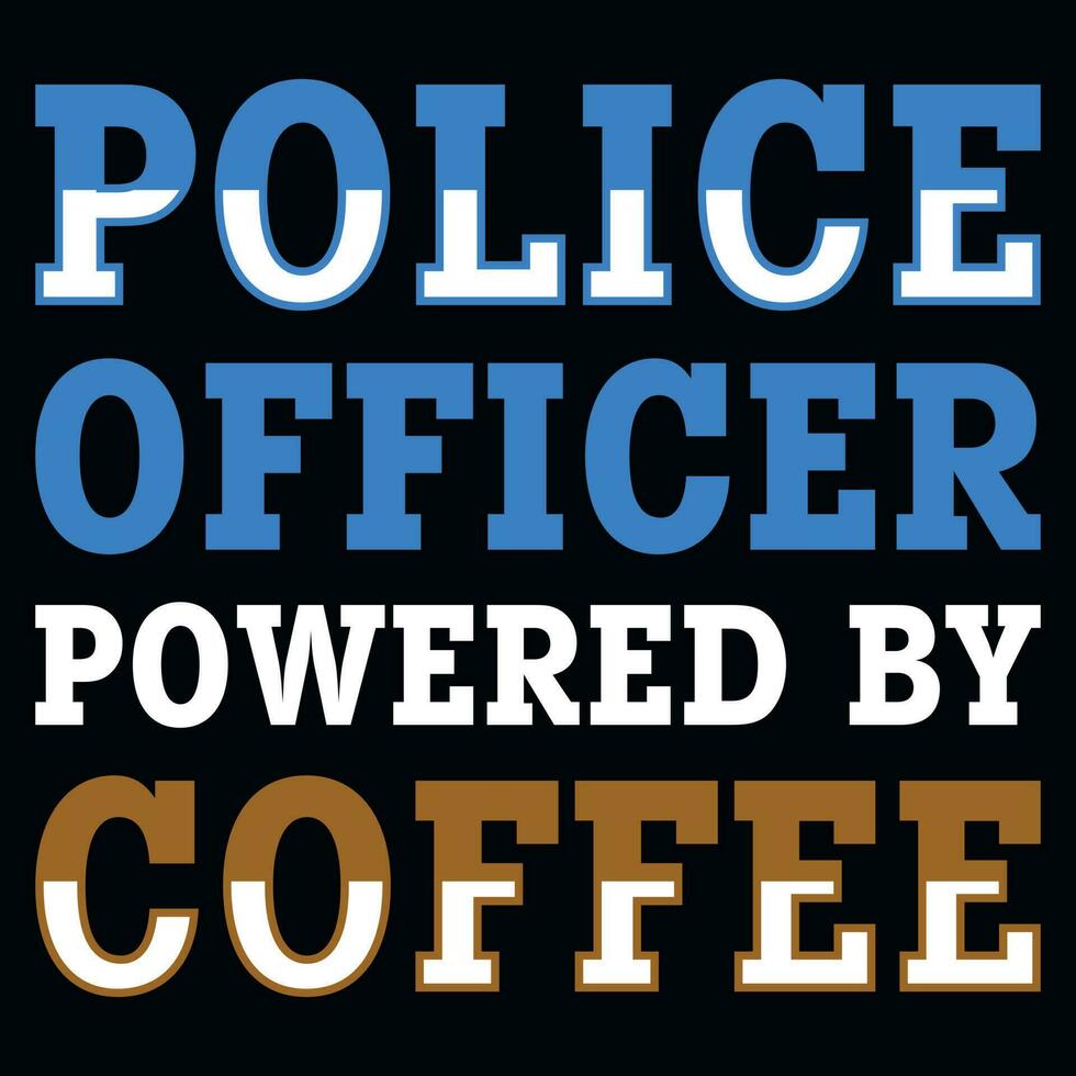 polis officer driven förbi kaffe typografi tshirt design vektor