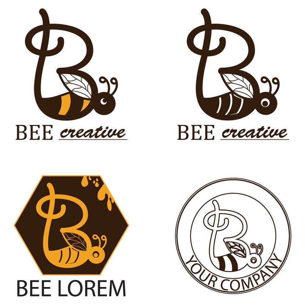 Biene Logo Illustrationen Design-Ikone vektor