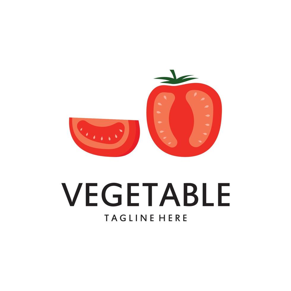 frisch Tomate Logo Vorlage Vektor Illustration