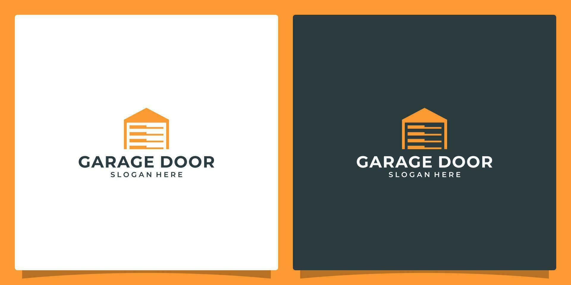 Garage Tür Gebäude Logo Design Vektor Inspiration.