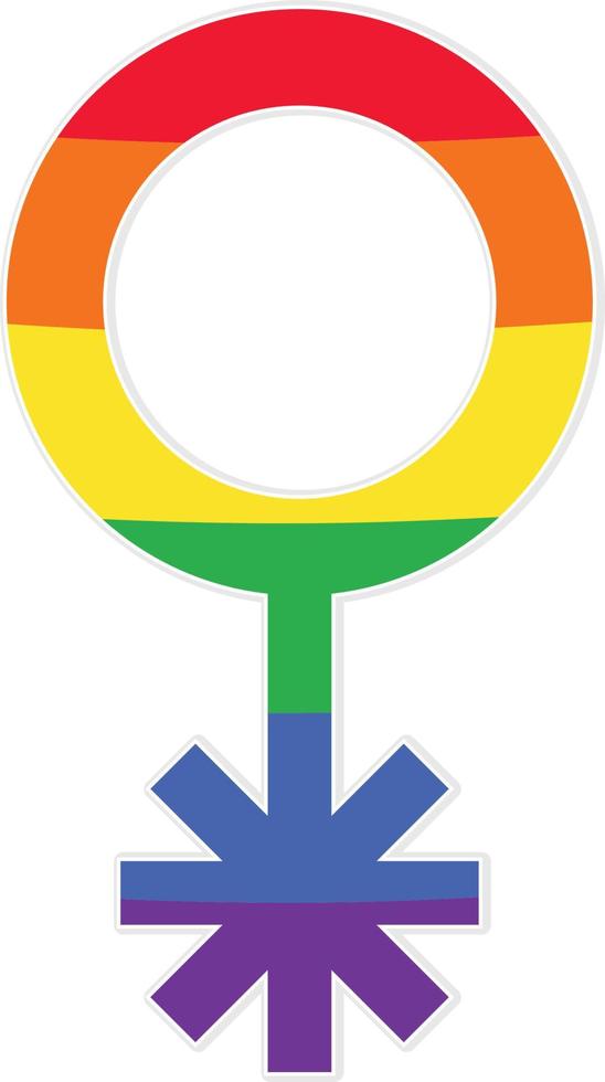 Befragung oder queer Sex Geschlecht Symbol Vektor Illustration im Regenbogen Farben