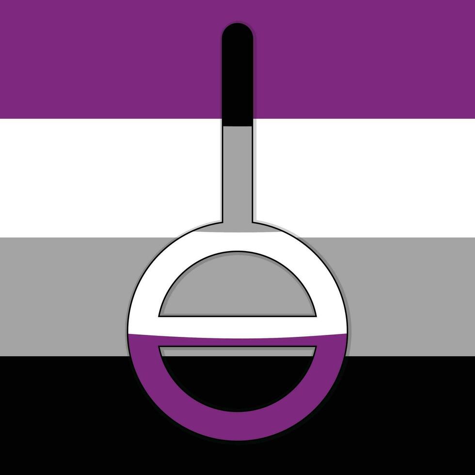 könlös eller asexualitet sex orientering kön symbol i könlös flagga färger vektor illustration