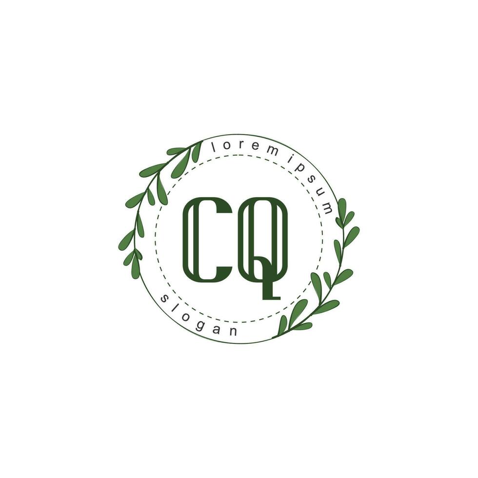 cq Initiale Schönheit Blumen- Logo Vorlage vektor