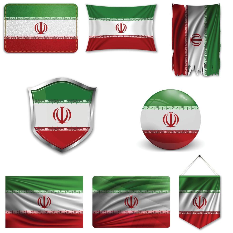 iranische Flaggensammlung vektor