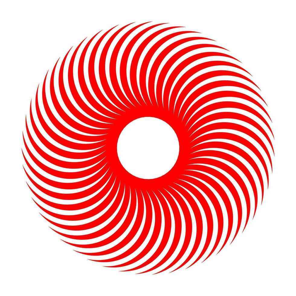 rot Bewegung Strudel Kreis Vektor Illustration. Sonne oder Blume Logo Symbol.