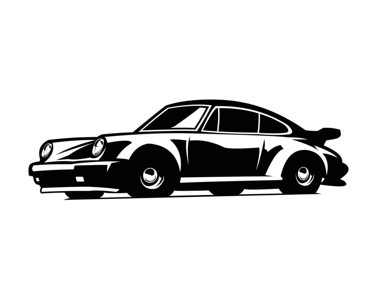 europeisk bil silhuett vektor design. isolerat vit bakgrund se från sida. bäst för logotyp, bricka, emblem, ikon, klistermärke design. tillgängliga i eps 10.