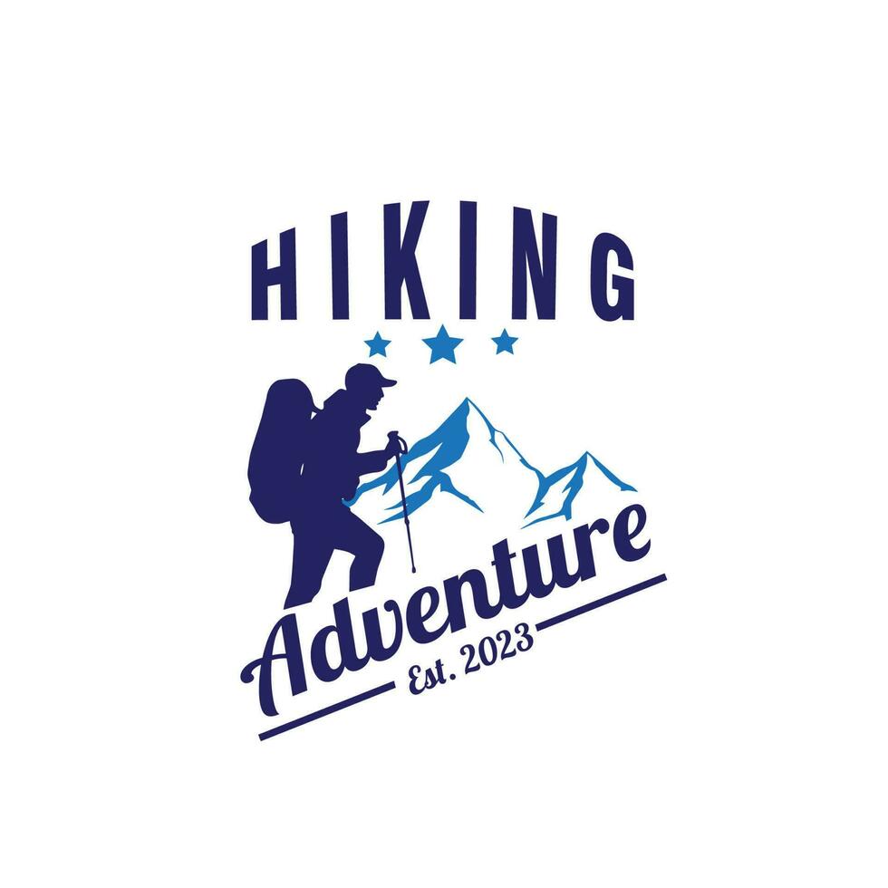 Logo Wandern Abenteuer Vektor Illustration