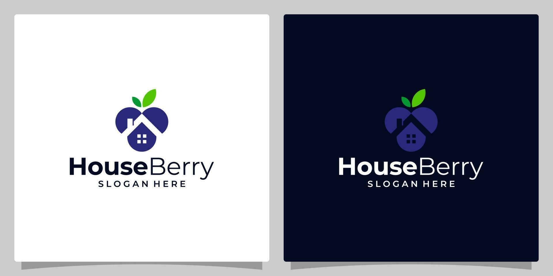 Obst Beere Logo mit Haus Gebäude Logo Grafik Design Vektor Illustration. Symbol, Symbol, kreativ