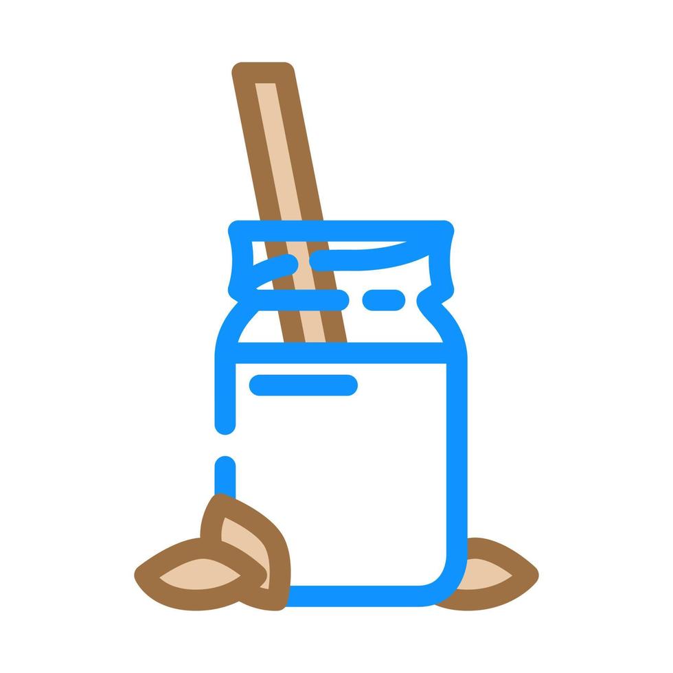 mandel mjölk smoothie dryck Färg ikon vektor illustration