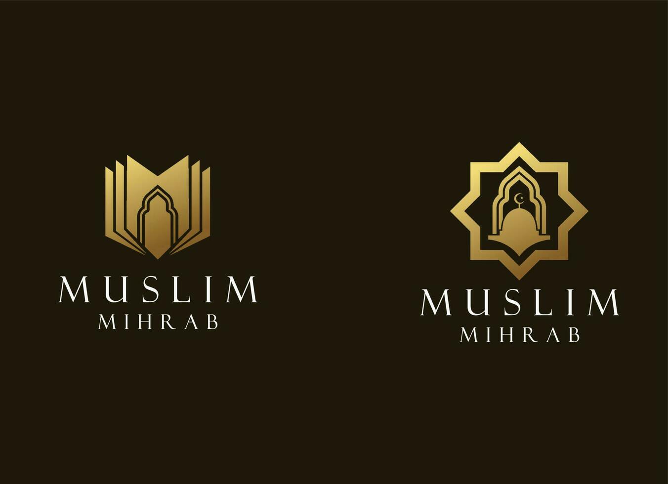 islamic logotyp mall, band islamic kupol palats logotyp design mall vektor