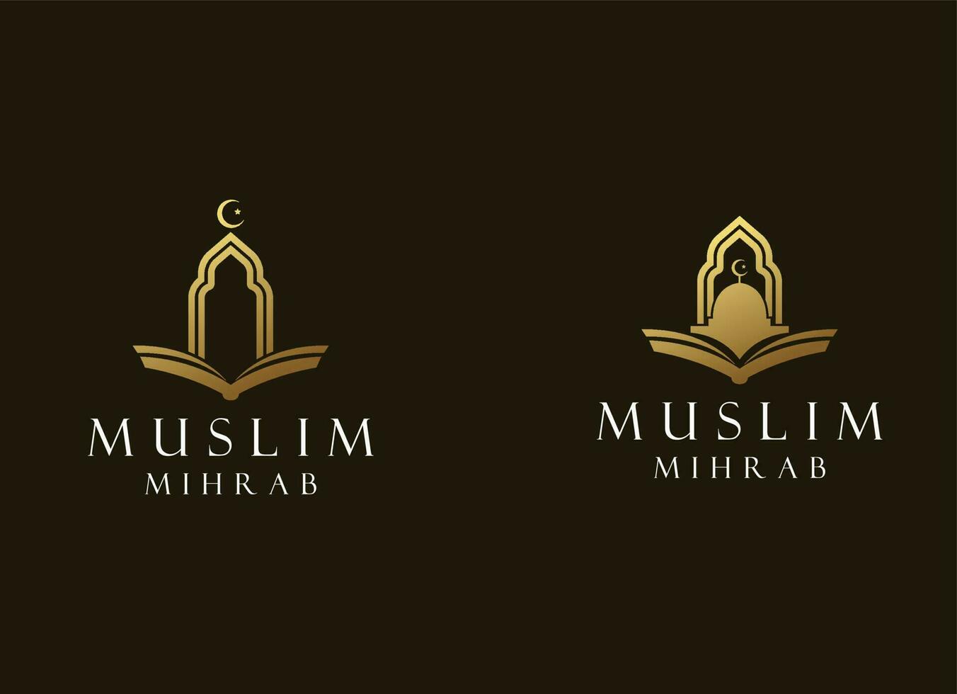 islamic logotyp mall, band islamic kupol palats logotyp design mall vektor