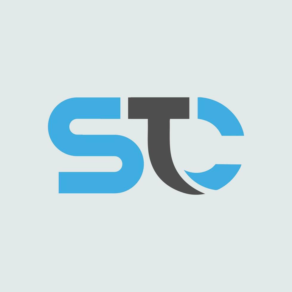 stc brev logotyp design vektor mall design