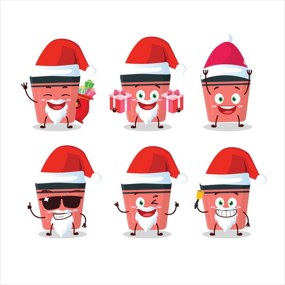 Santa claus Emoticons mit Rosa Textmarker Karikatur Charakter vektor