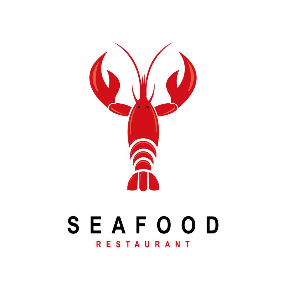 röd kräfta eller hummer. skaldjur affär logotyp, skylt, restaurang meny, fisk marknadsföra, baner, affisch design mall. färsk skaldjur eller skaldjur produkt. vektor illustration