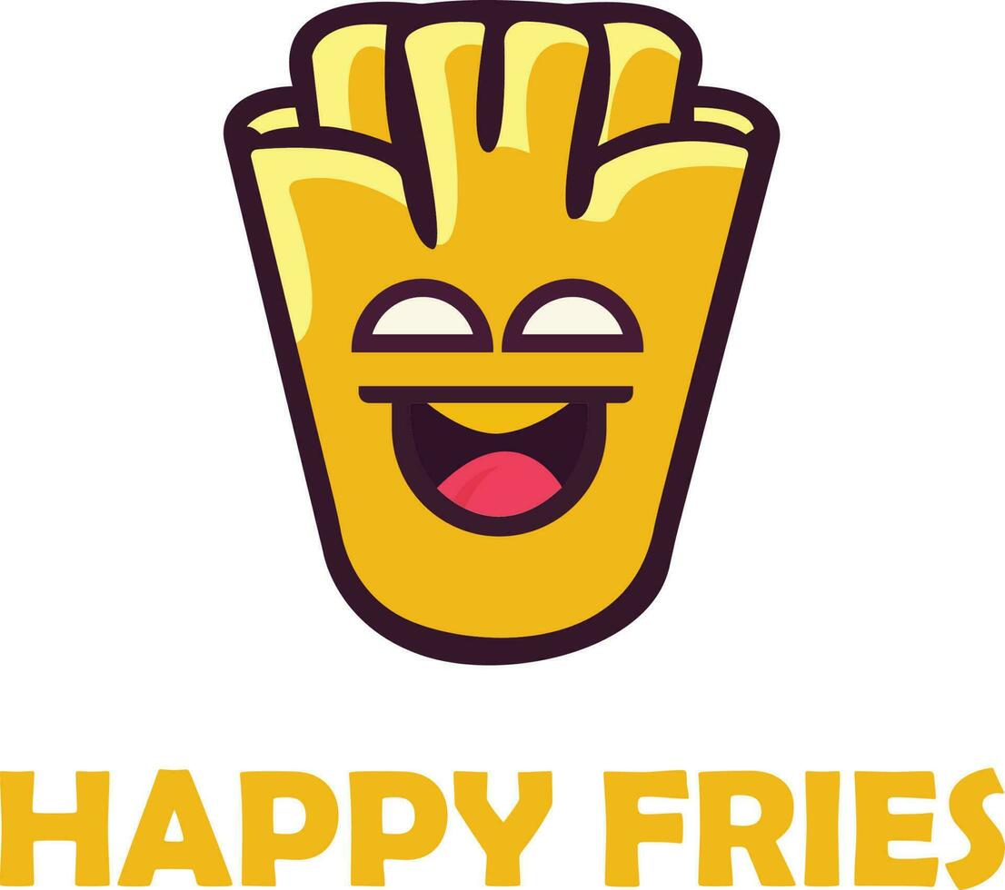 glücklich Fritten Box Logo Vektor Datei