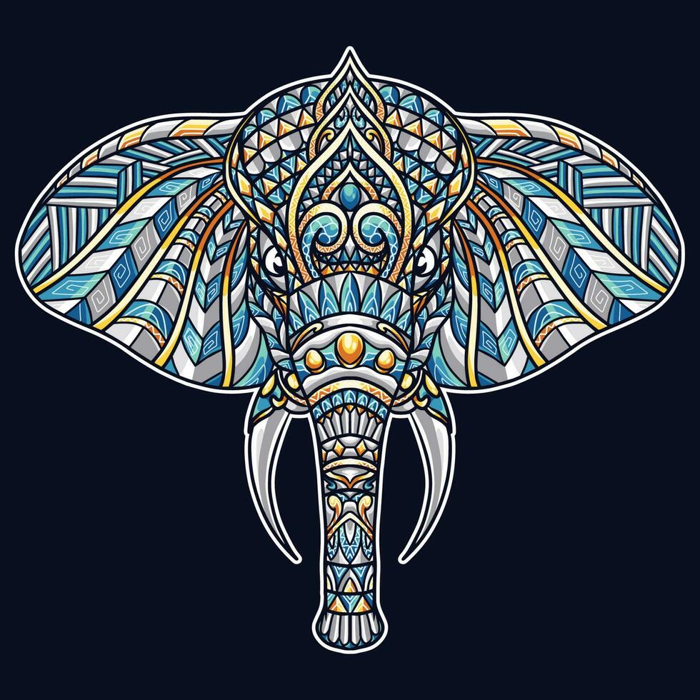 elefant mandala illustration full Färg vektor