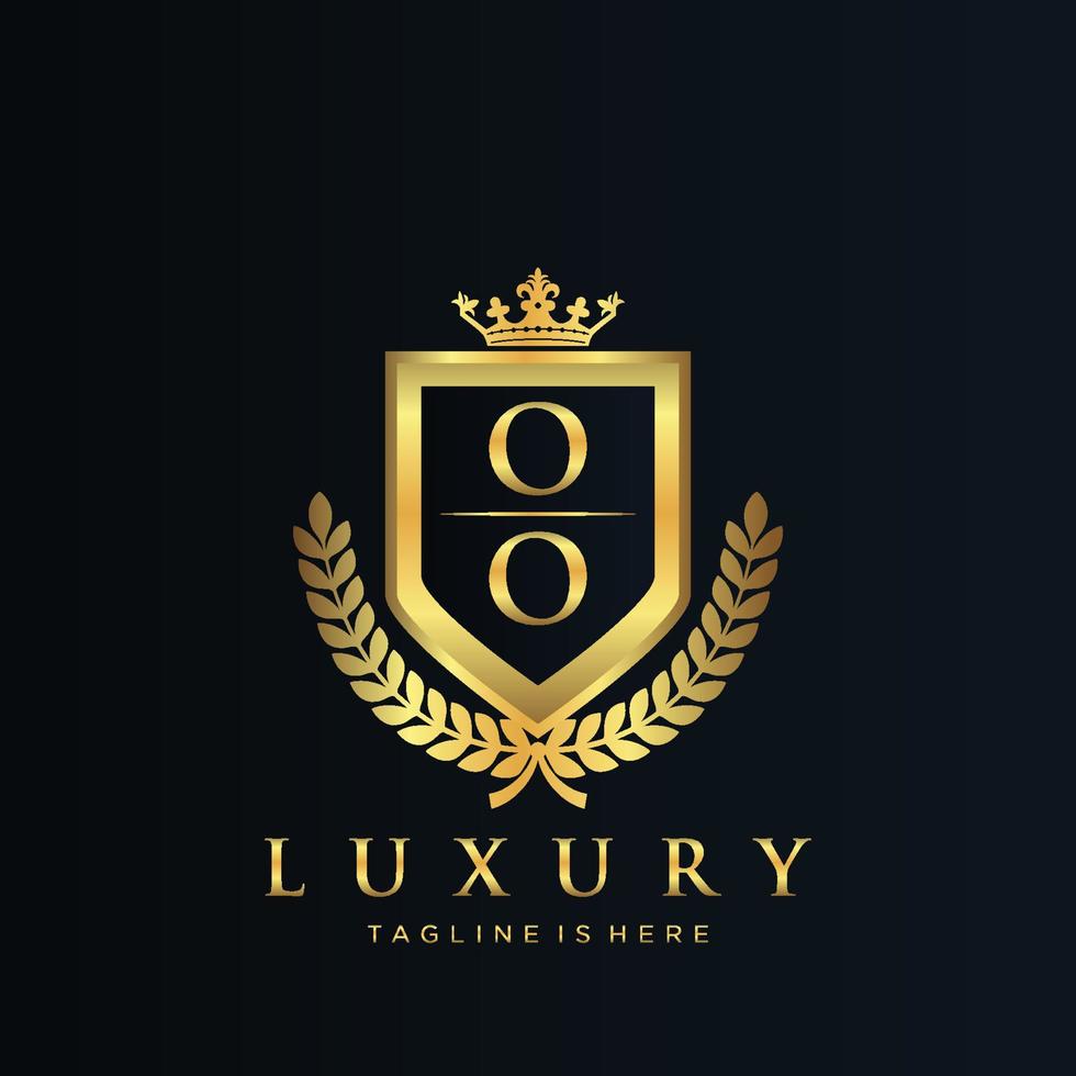 oo Brief Initiale mit königlich Luxus Logo Vorlage vektor