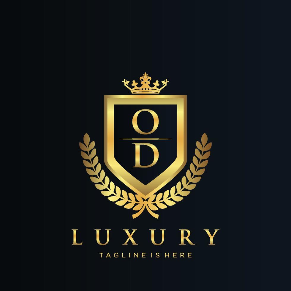 od Brief Initiale mit königlich Luxus Logo Vorlage vektor