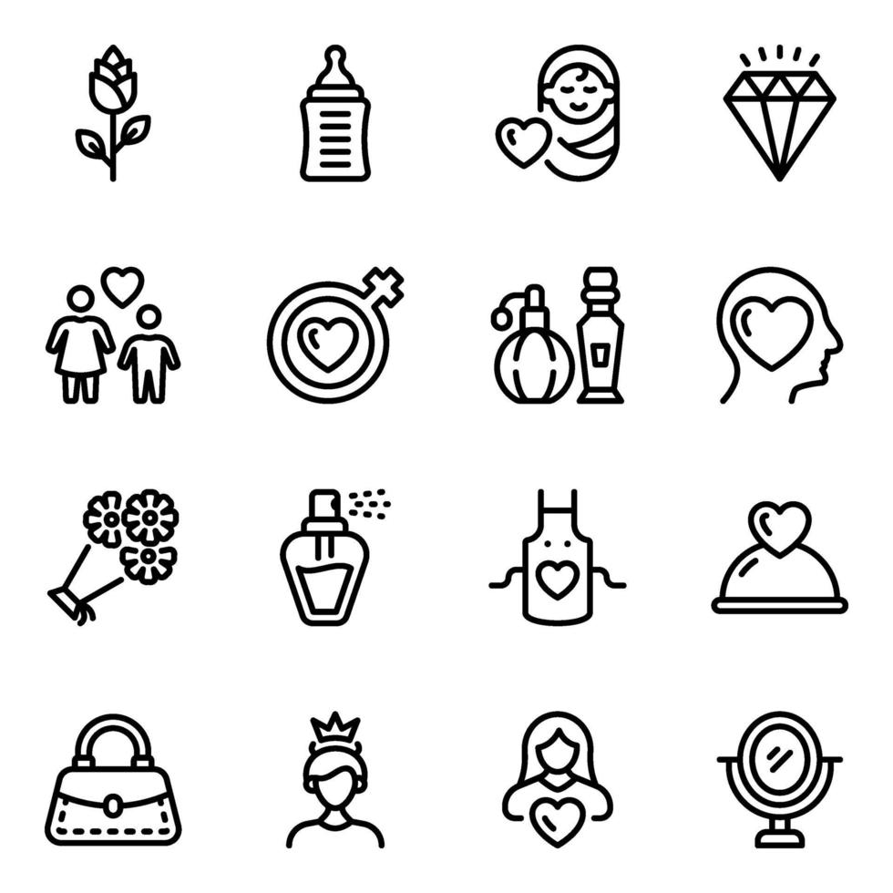 Muttertag Icon Set vektor