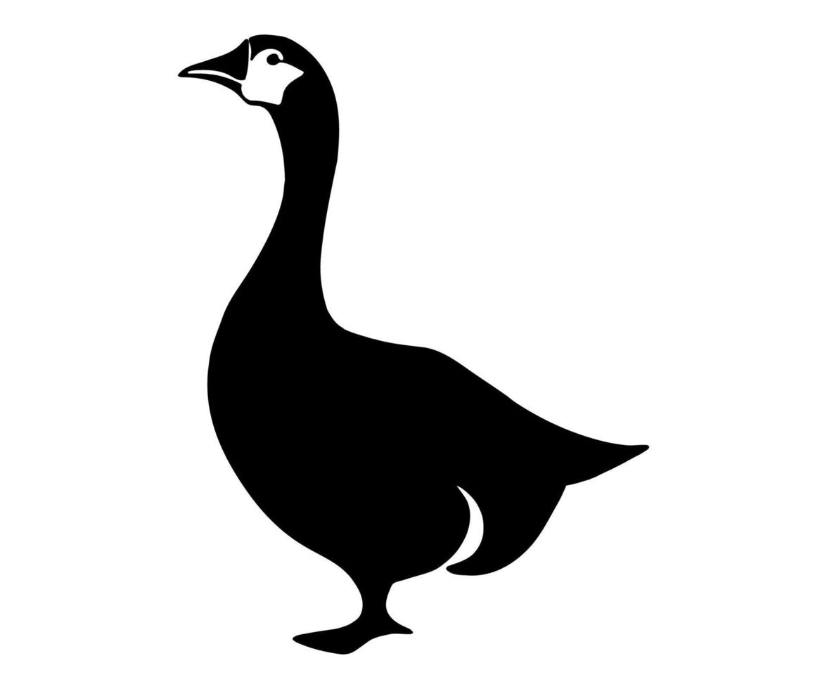 schwarz und Weiß Logo, Gans Symbol vektor