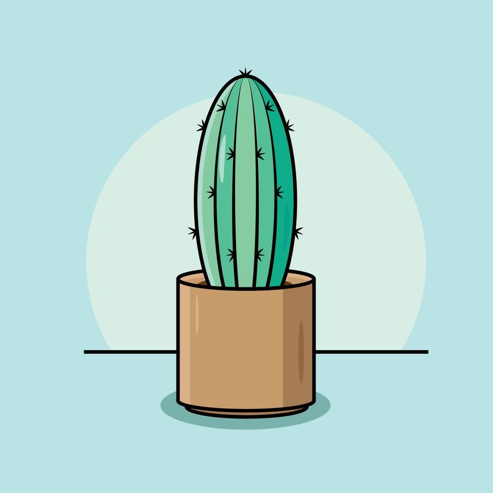 de illustration av hög kaktus vektor