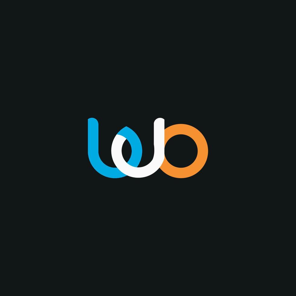 Initiale Brief wb modern verknüpft Kreis runden Kleinbuchstaben Logo Orange grau vektor