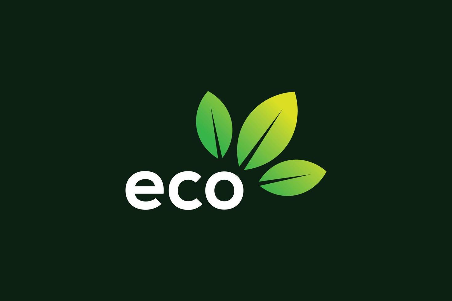 organisk eco abstrakt blad logotyp design mall vektor