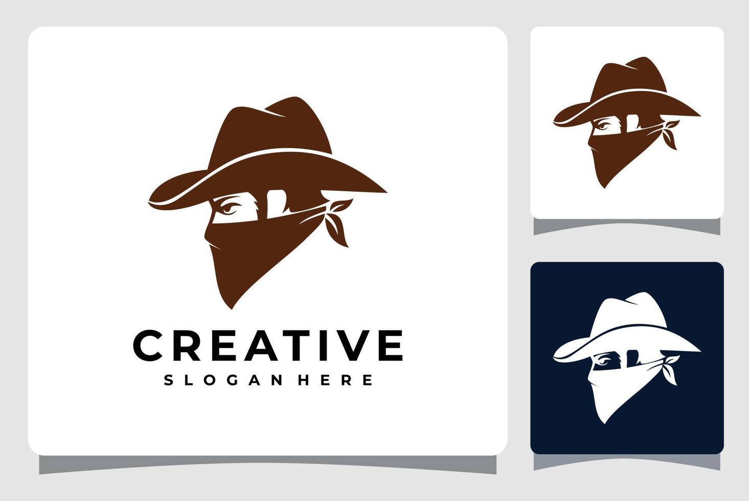 Dieb Cowboy Maskottchen Logo Vorlage Design Inspiration vektor