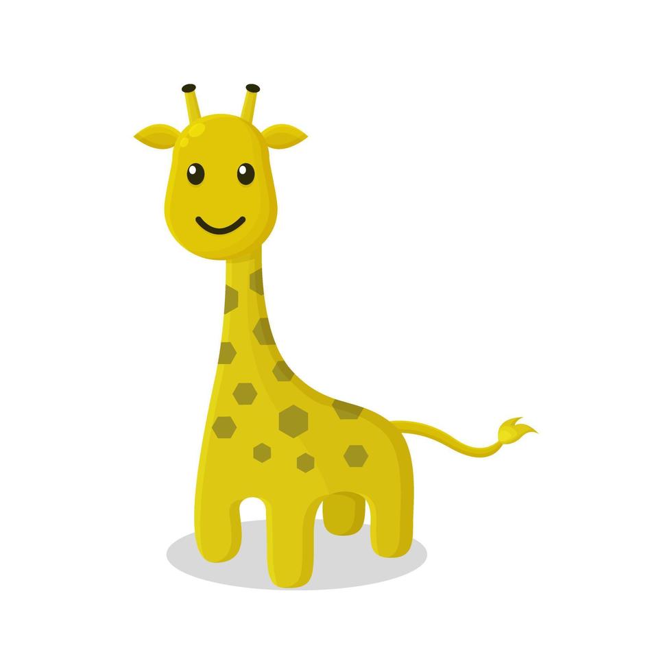 Giraffe Vektor Karikatur Charakter. süß Tier Maskottchen Symbol eben Stil