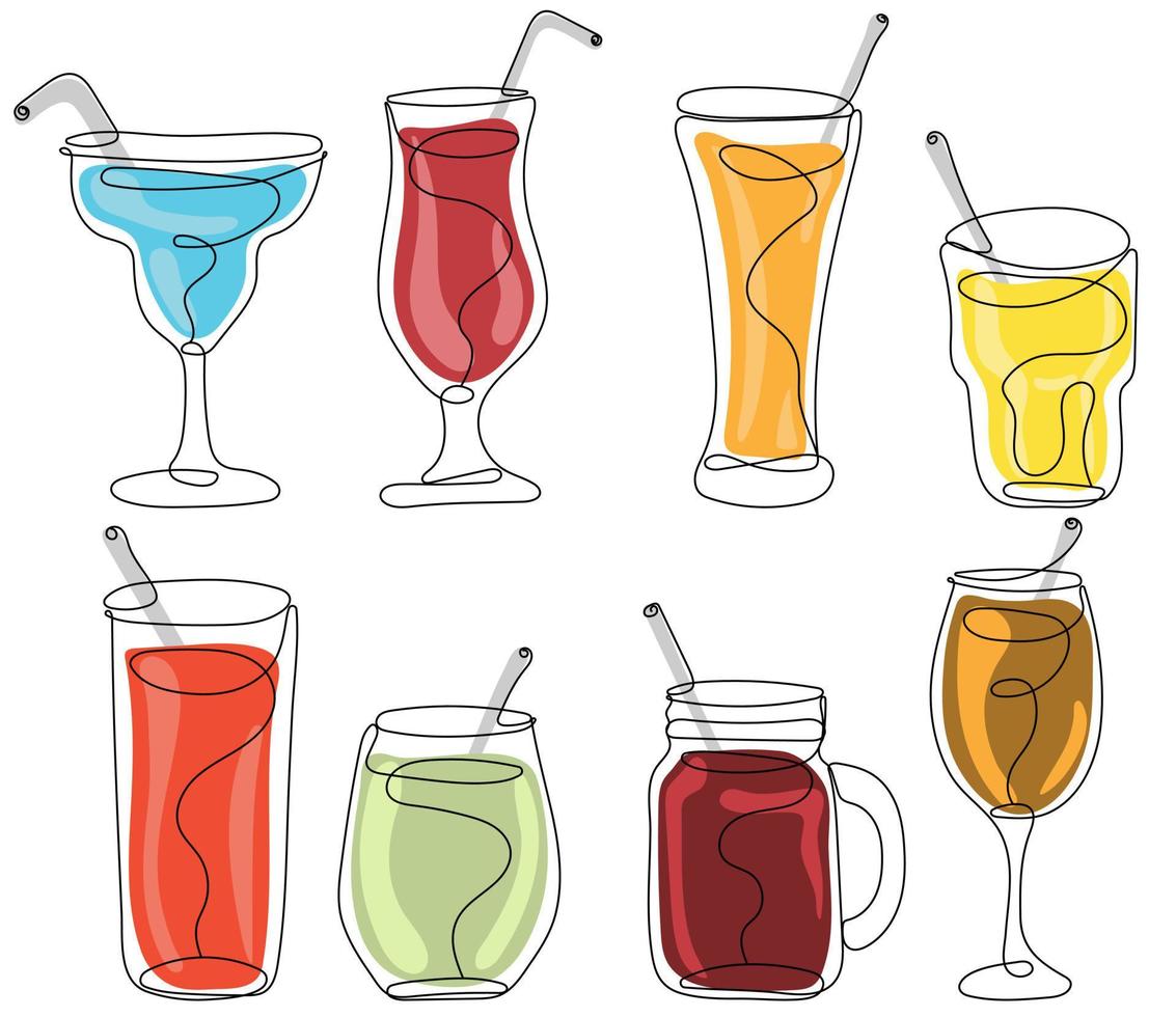 Sommer- Getränke und Cocktails Satz. Vektor Illustration