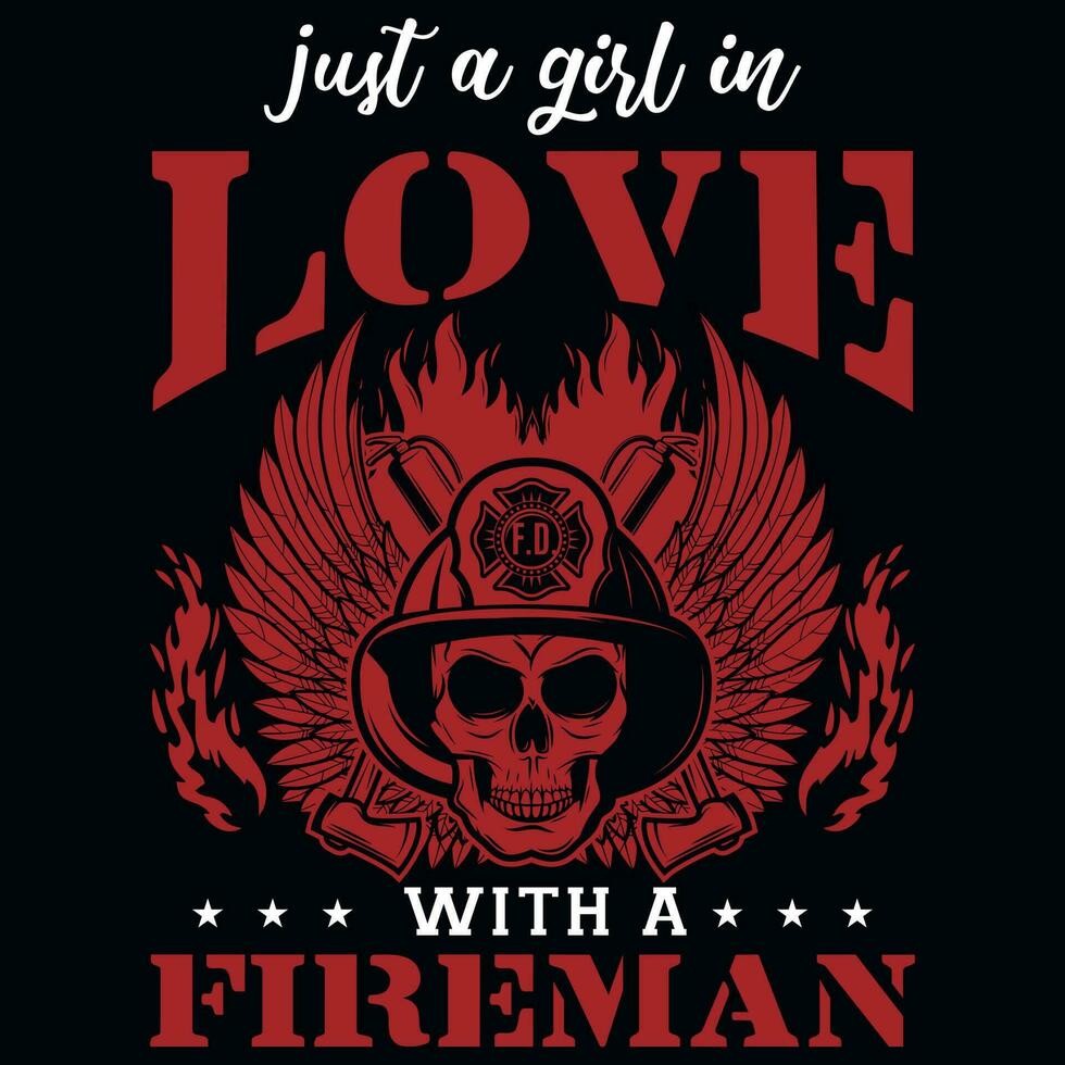 Feuerwehrmann Grafik T-Shirt Design vektor