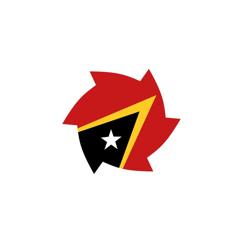 Osten Timor Flagge Symbol, Illustration von National Flagge Design mit Eleganz Konzept vektor