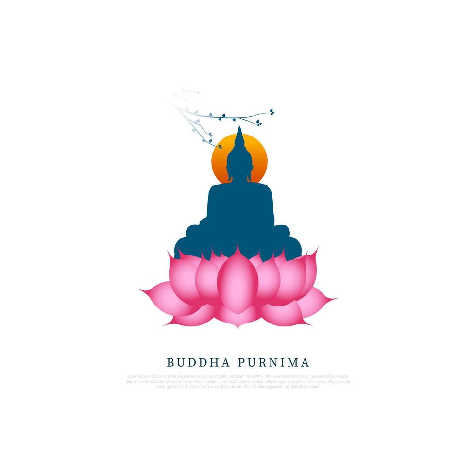 vektor illustration av buddha purnima eller Vesak dag