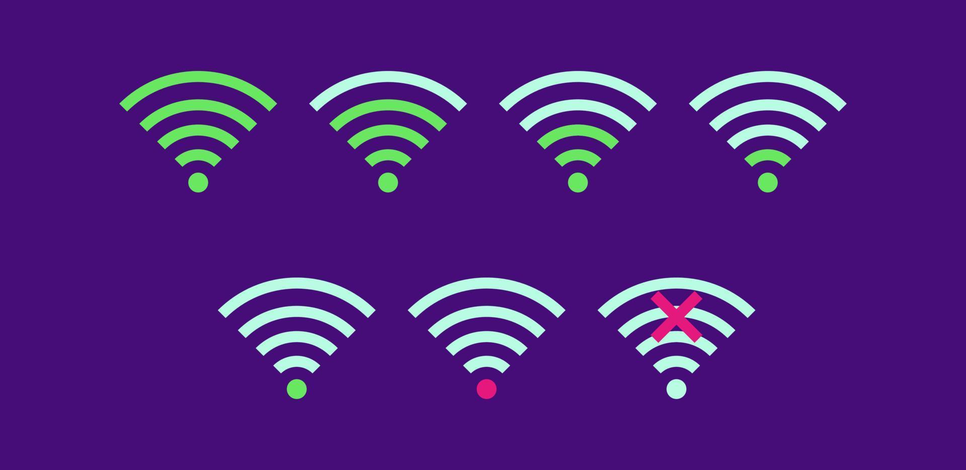 vektor tecknad serie internet nätverk signal ikon illustration