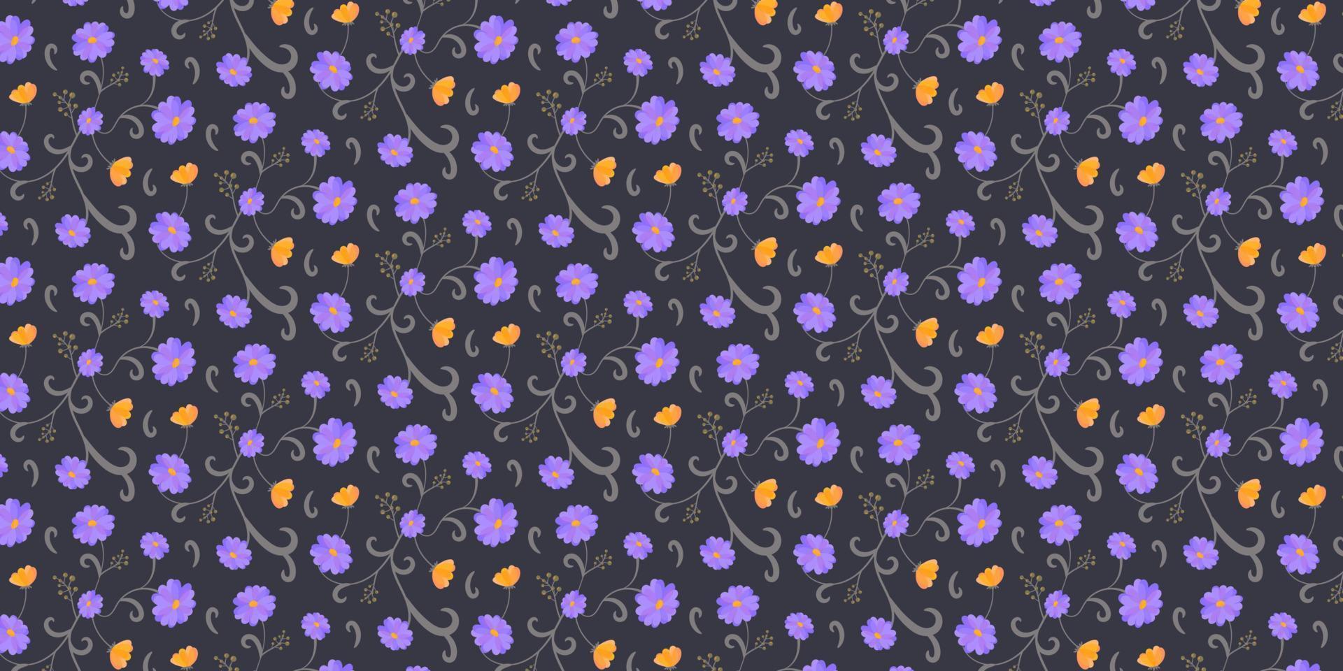 schön Halloween Blumen- thematisch Muster. süß Design Illustration. finden füllen Muster auf Farbfelder vektor