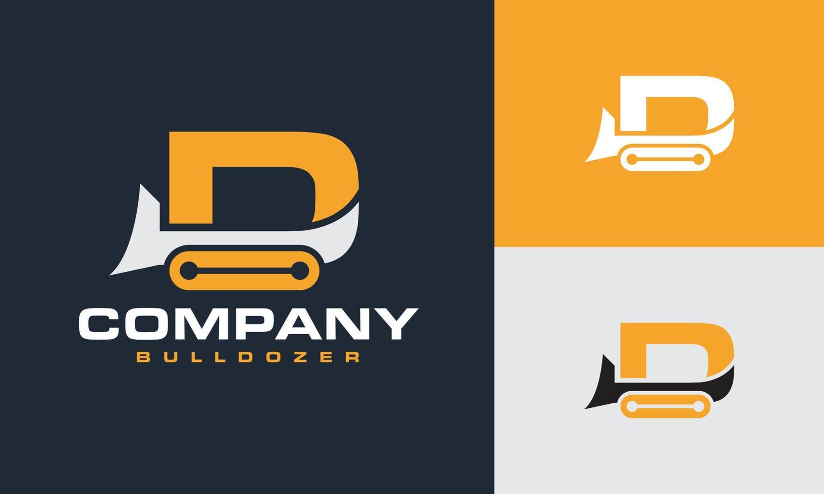 Initiale d Bulldozer Logo vektor