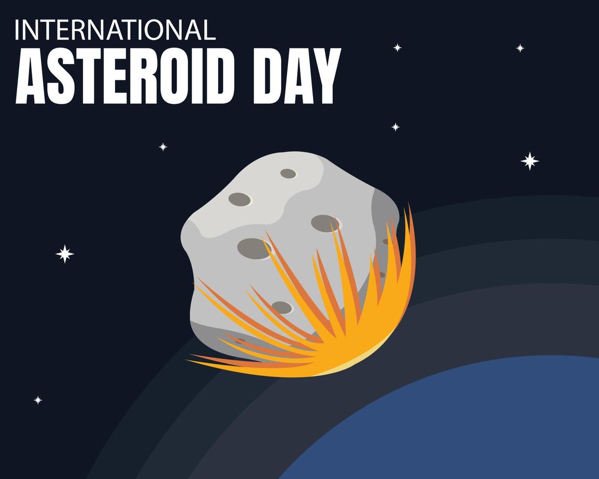 illustration vektor grafisk av asteroider falla på brand och stiga på jordens atmosfär, perfekt för internationell dag, internationell asteroid dag, fira, hälsning kort, etc.