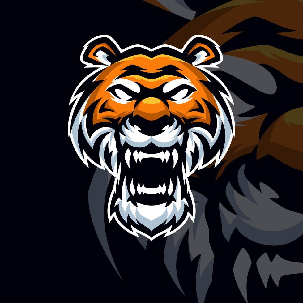 tiger logotyp maskot illustration premie vektor