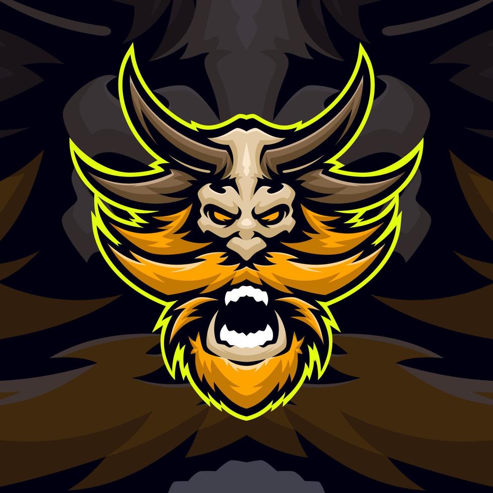 Monster- Logo Maskottchen Illustration Prämie Vektor