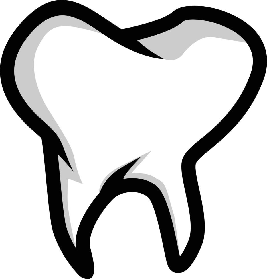Symbolvektor für die Zahnlinie. medizinische zahnsymbolillustration vektor