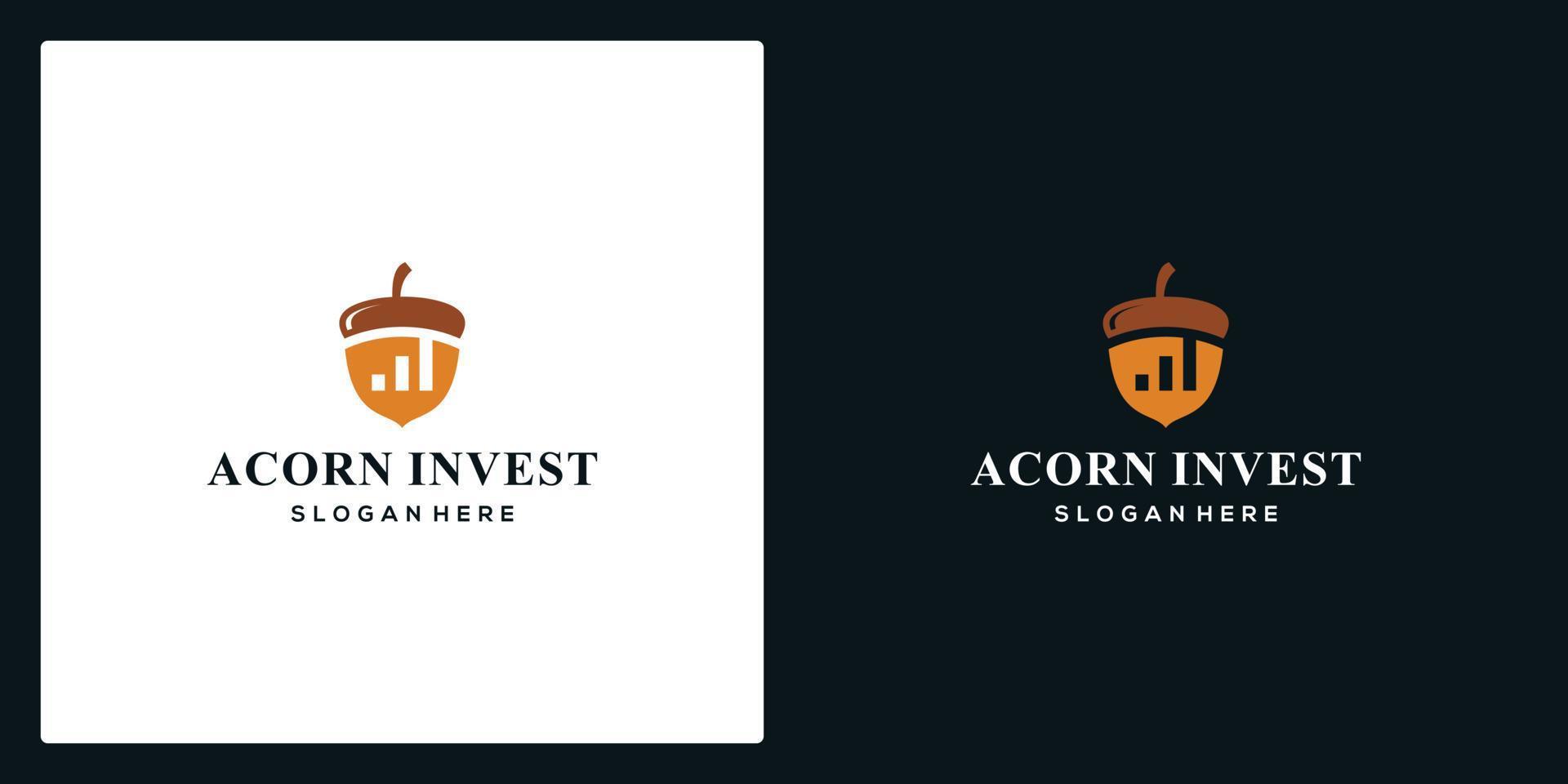 Eichel Logo Illustration Vektor mit Symbole Investition finanziell Logo