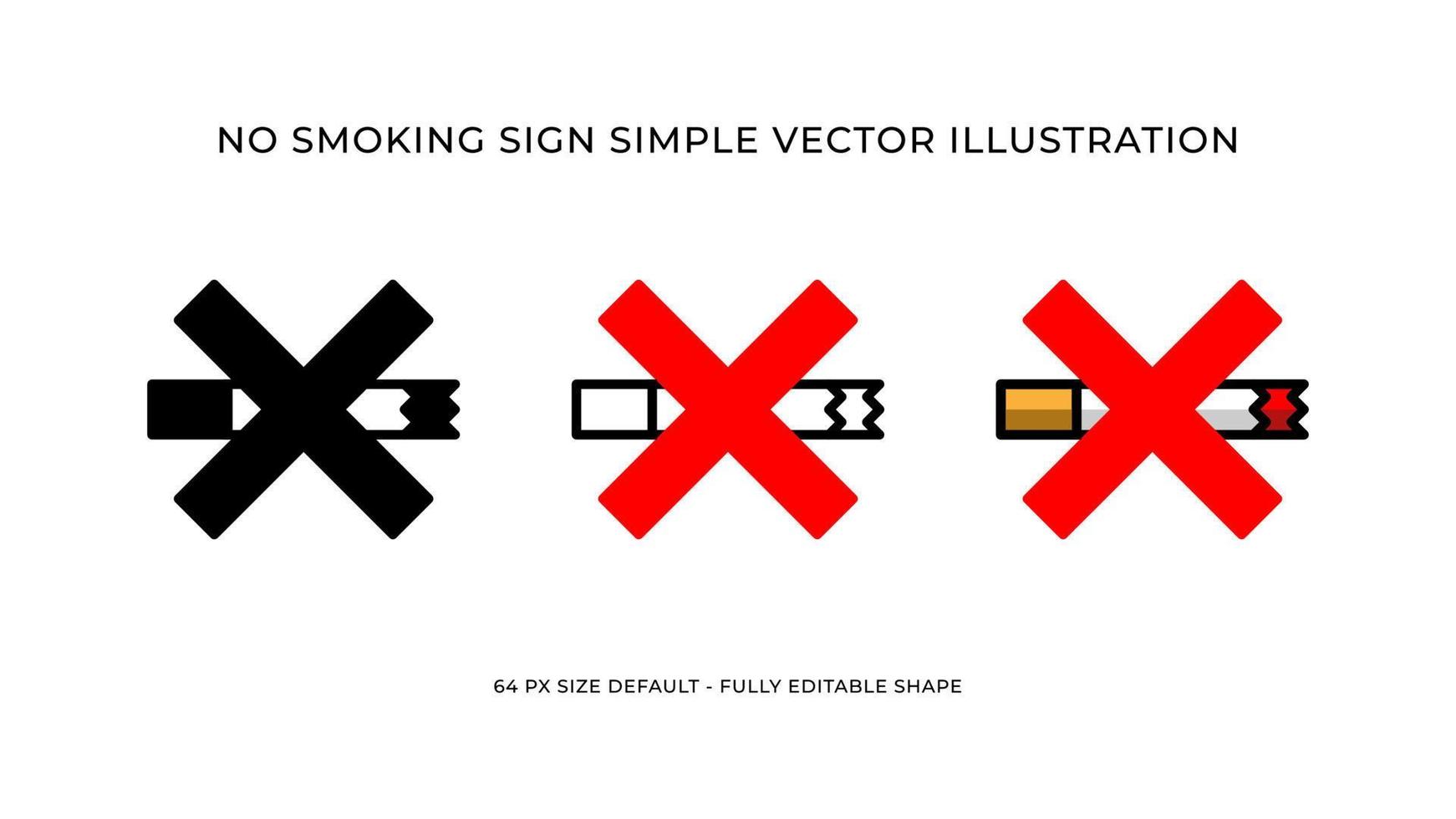 Nej rökning tecken enkel illustration vektor